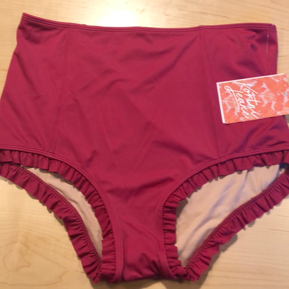 NWT Kortni Jean Ruffle Swim Bottom